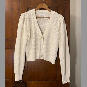 Aerie / Cotton Cropped Knit Cardigan / Ivory Cream / Size M